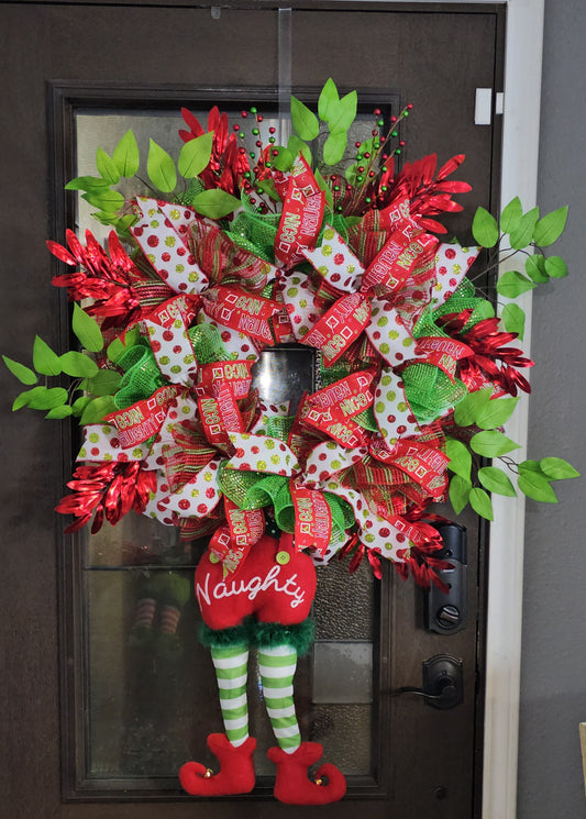 Naughty Elf Wreath