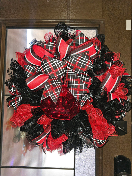 Black & Red Jeweled Wreath